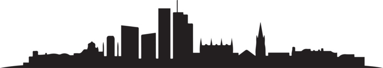 Reading UK Skyline Silhouette City Minimalist. design Vector black silhouette