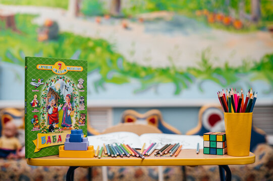 Orenburg, Russia - 10.31.2024: toys on a table in a kindergarten