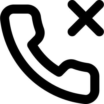 Phone missed icon - call declined unavailable outline