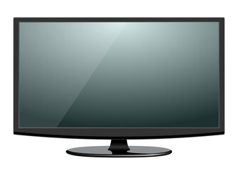 TV screen isolated.Widescreen of led television template mockup on white background,Vector illustration icon design 3d computer for digital tv technology with black frame,Modern flat screen