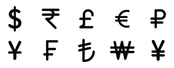 Obraz premium Dollar euro financial icon illustration showing online payment symbols, digital wallet graphics, currency signs and earnings coin visuals suitable for banking and economic design projects. EPS 10. 