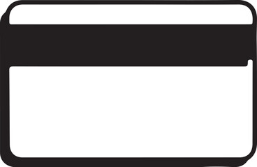 Obraz premium Black and white simple of the back of a credit card with rounded corners on transparent background blank