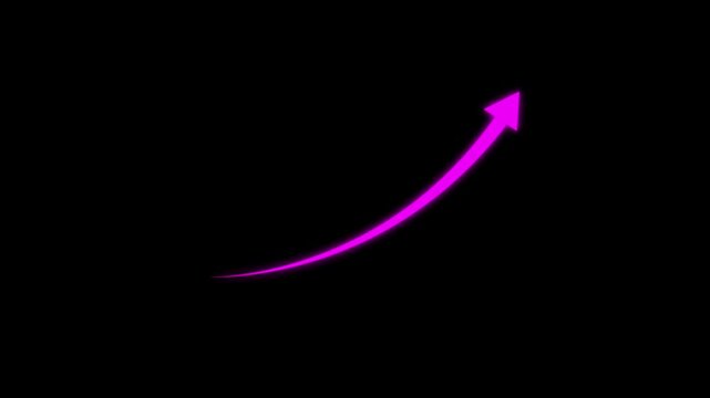 Growing business arrow on black. Profit arow .Business concept, growing chart. Concept of sales symbol icon with arrow moving up. Economic Arrow With Growing Trend,4k video
