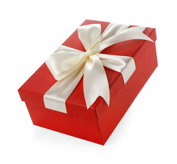 One beautiful gift box isolated on white