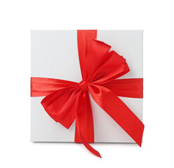 One beautiful gift box isolated on white