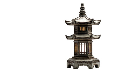 Fototapeta premium Asian Stone Pagoda Lantern Isolated