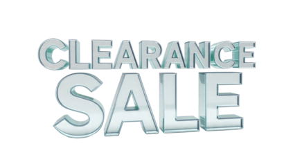 Clearance Sale Text on Transparent Background