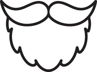 Iconic beard and mustache outline for mens grooming