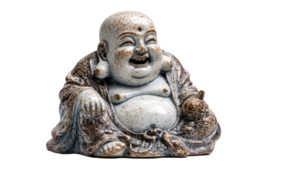 Laughing Buddha Statue on Transparent Background