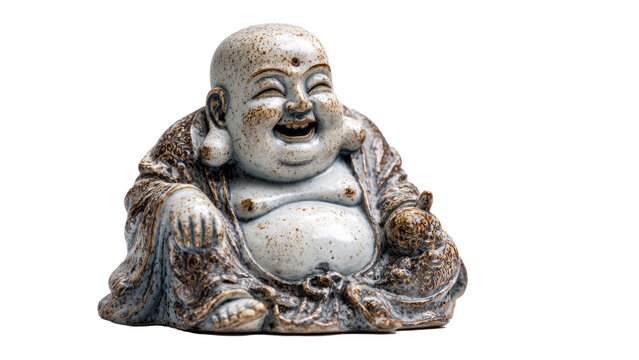 Laughing Buddha Statue on Transparent Background