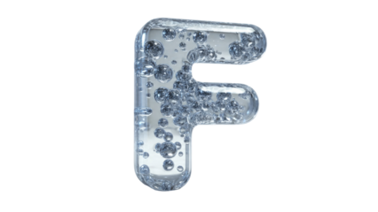 Letter F Water Bubble Font