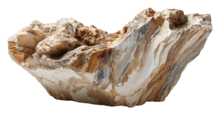 Petrified Wood Log on Transparent Background