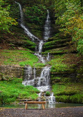 Majestic waterfalls on a mountain