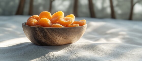 Exquisite Bowl of Dried Apricots on White
