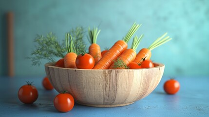 Fresh Carrots and Tomatoes with Dill