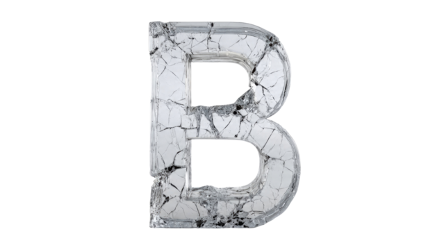 Shattered Glass Letter B - Powered by Adobe