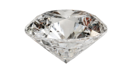 Sparkling Diamond on Transparent Background
