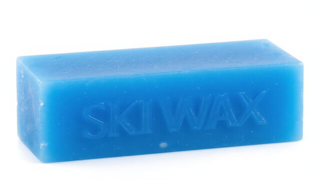 Blue block of ski wax isolated on white background essential gear for winter sports