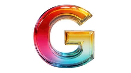 Vibrant Glass Letter G