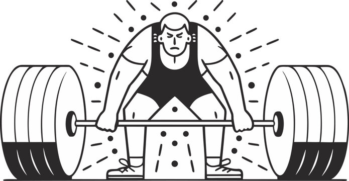 buff gym bro deadlifting massive barbell sweat dr