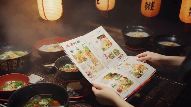 Menu of a ramen restaurant.