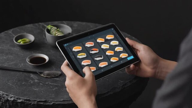 Sushi restaurant menu.