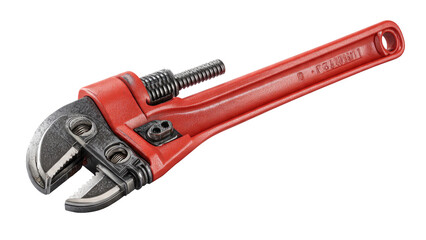 Adjustable Pipe Wrench on Isolated Background