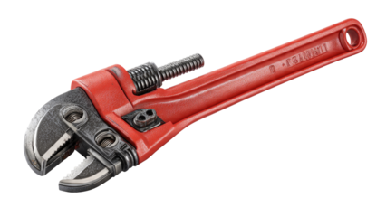 Adjustable Pipe Wrench on Isolated Background