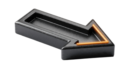 Black Arrow Sign with Orange Glow