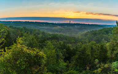 Landscapes with blue sky and horizon colors