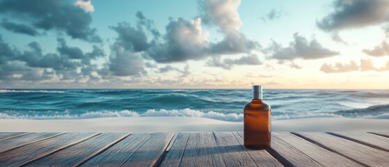 Serene Ocean Deck under Dramatic Sky