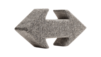 Fabric Arrow on Transparent Background