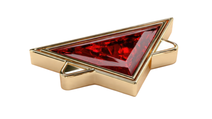 Gold Star with Red Gemstone