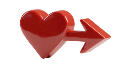 Heart and Arrow Sign Isolated