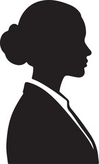 Silhouette of a woman's head with a brain inside on a white background on transparent background profile