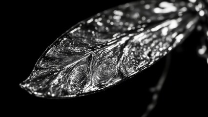 Intricate, grayscale pattern of overlapping scales. Sharp focus on the textured surface reveals a layered, abstract design with tonal shifts and depth.