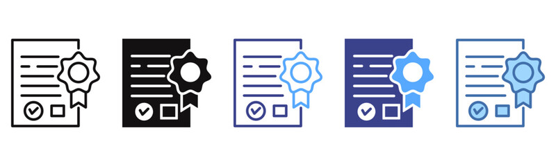 Accreditation icon sheet multi color collection