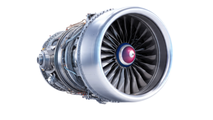 Jet Engine Isolated on Transparent Background