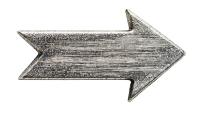 Metal Arrow on Transparent Background