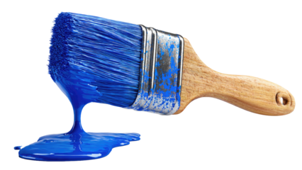 Paint Brush with Blue Paint