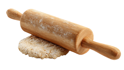 Rolling Pin and Dough Isolated