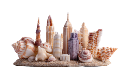 Seashell Skyline with transparent background