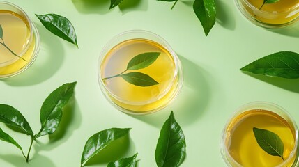 Vibrant Yellow and Green Chemical Liquid Mix