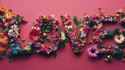 Floral 'LOVE' for Valentine's Day Celebration