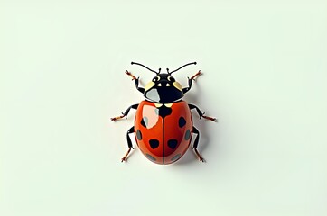 Fototapeta premium Ladybug Close-Up on White Background
