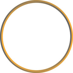 Minimalist gold circle frame with blank space on transparent textured background. Luxury branding element, modern elegant design, shiny glowing golden border for abstract style