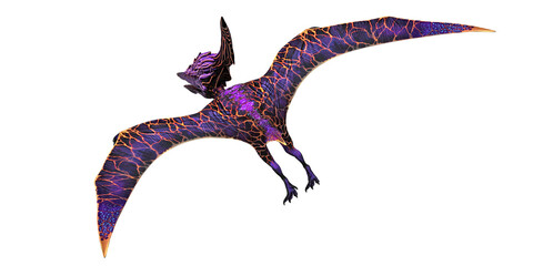 Abstract digital pterodactyl with vibrant colors. © Ilie