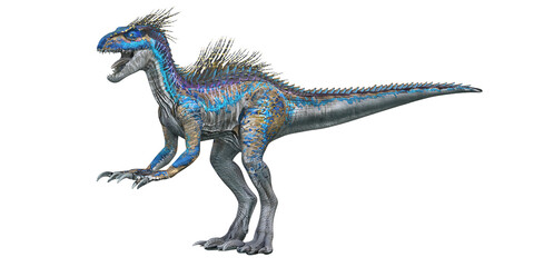 Vibrant dinosaur illustration with vivid colors