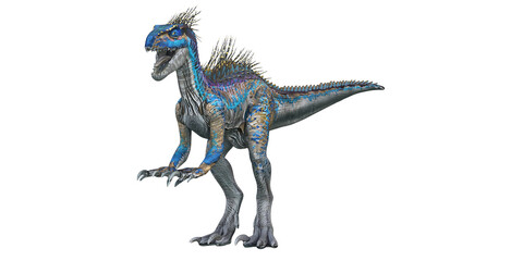 Fototapeta premium Vividly detailed dinosaur with colorful scales