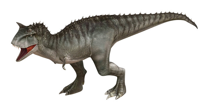 Realistic rendering of a Carnotaurus dinosaur.